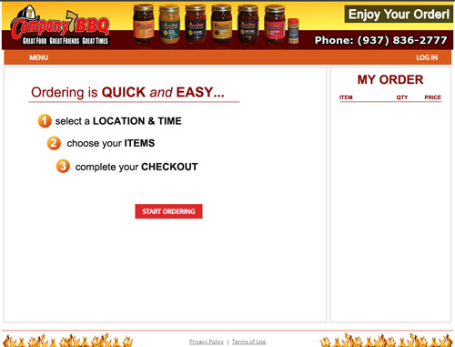 Online ordering on the web for Company 7 BBQ - Web Illustration 1